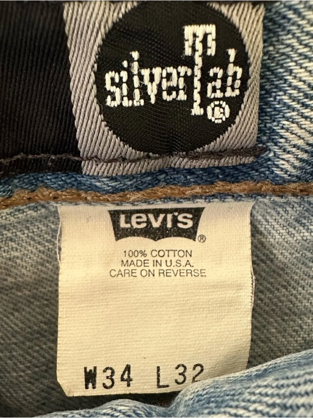 Levi’s Vintage SilverTab Baggy Jeans Y2K 90’s Made in USA Light Wash 34x32